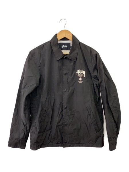 STUSSY(ステューシー) / コーチジャケット/S/ナイロン/BLK/無地