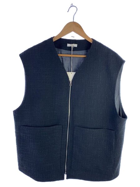 LIDNM LIGHT TWEED ZIP VEST LIGHT TWEED ZIP VEST OLIVE GRAY L Sweaters