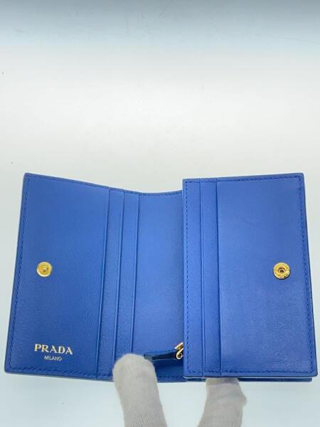 PRADA(プラダ) / 2つ折り財布/レザー/BLU/無地/レディース/1MV021