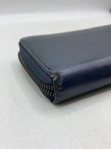 PRADA ネイビー レザー 財布 PRADA（プラダ） 長財布 ラウンドファスナー レーシングカー