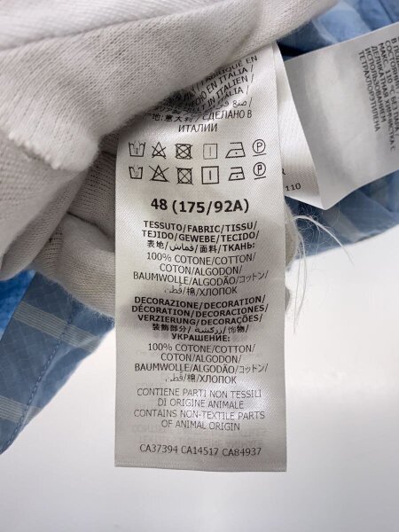 GUCCI(グッチ) / 半袖シャツ/ノーカラー/48/コットン/BLU/ストライプ