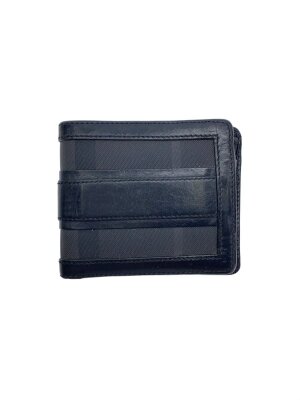 BURBERRY(バーバリー) / 2つ折り財布/レザー/BLK/チェック/メンズ