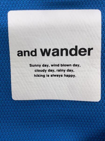 and wander / Tシャツ/L/ポリエステル/KHK/無地/574-3164074 and wander(アンドワンダー) / Tシャツ/L/ポリエステル/BLU/574