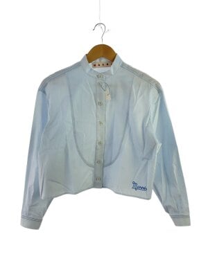 MARNI / 23SS/ポプリンクロップドシャツ/36/ブルー/青/ストライプ/CAMA0533S0 UTC225 MARNI([イリョウ/フクショク]マルニ) / 23SS/ポプリンクロップドシャツ