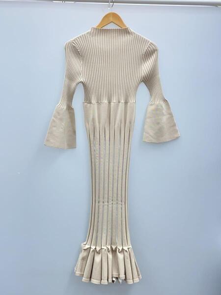 FRAY I.D(フレイアイディー) / 長袖ワンピース/one/ポリエステル/BEG