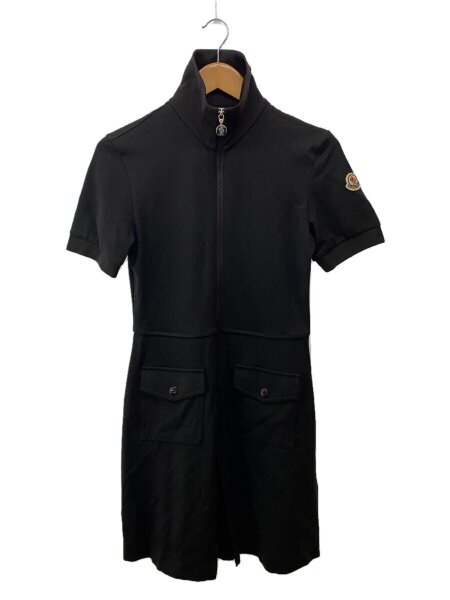 MONCLER ブラック 半袖ワンピース Moncler ブラック 異素材半袖