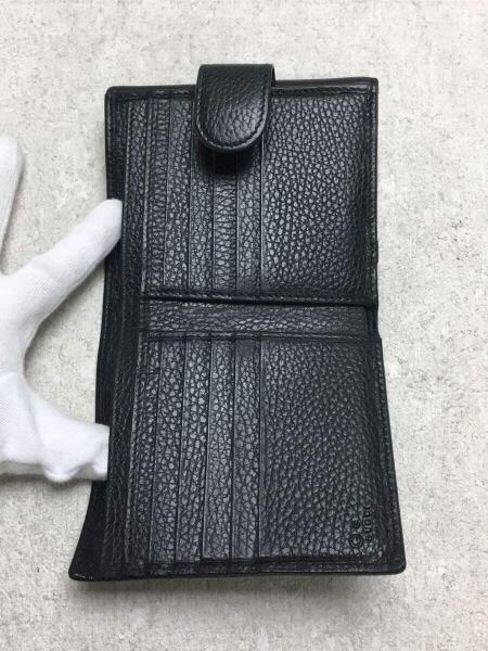 ⭐️未使用品⭐️　GUCCI　インターロッキングG　二つ折り財布　ブラック GUCCI(グッチ) / 2つ折り財布/レザー/BLK/インターロッキングG | 中古