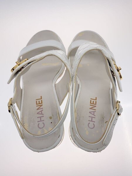 CHANEL(シャネル) / G39730/サンダル/37.5/ホワイト/レザー/シャネル 