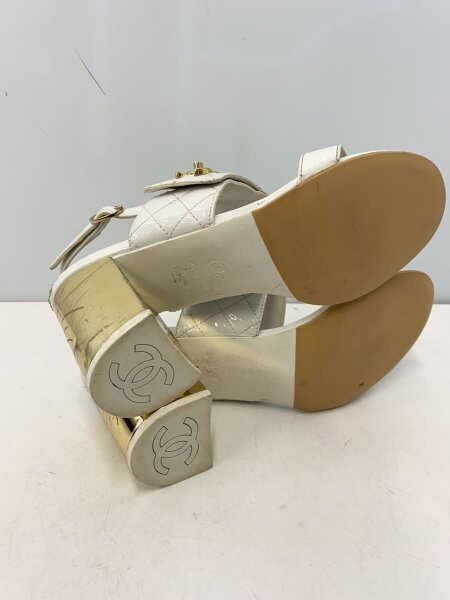 CHANEL(シャネル) / G39730/サンダル/37.5/ホワイト/レザー/シャネル 