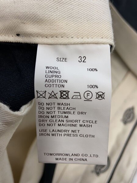 TOMORROWLAND(トゥモローランド) / スラックスパンツ/32/ウール/BLK/63