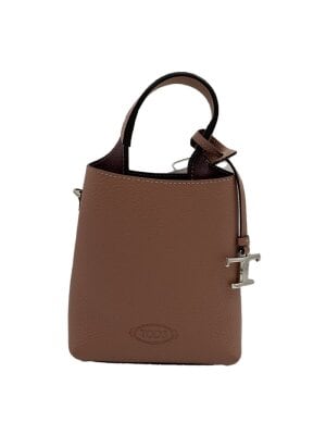 TOD'S(トッズ) / ダブルT/2WAY/ハンドバッグ/レザー/BLK/無地/角擦れ有