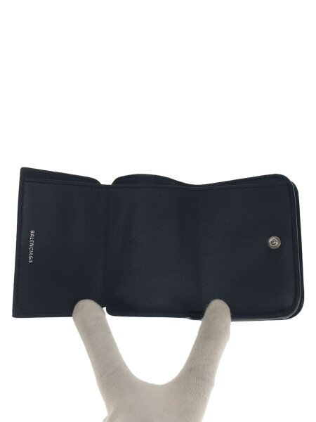 BALENCIAGA(バレンシアガ) / Cash Mini Wallet3つ折り財布/レザー/NVY 