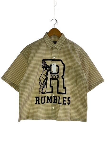 HYSTERIC GLAMOUR / RUMBLES ワイドレギュラーカラーシャツ/半袖シャツ/M/コットン/WHT/チェック/02251AH10 HYSTERIC GLAMOUR(ヒステリックグラマー) / 半袖シャツ/S/コットン/BEG