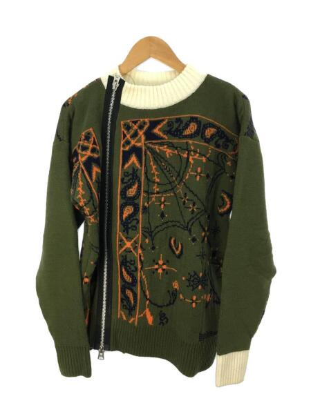sacai(サカイ) / 20-02341M/セーター/S/ウール/GRN/総柄/2020AW ×Dr  