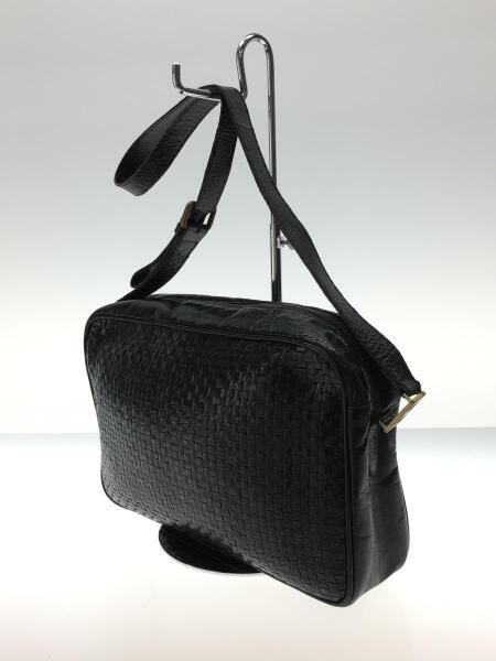 FENDI 黒 レザー バッグ 編み込みストラップ