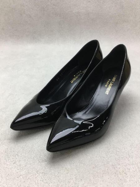 サンローランブラックエナメルプレーンパンプス35