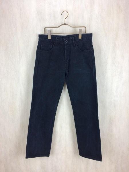 FUJITO デニムパンツ ジーンズ ワイドレッグデニムパンツ ダークブルー 