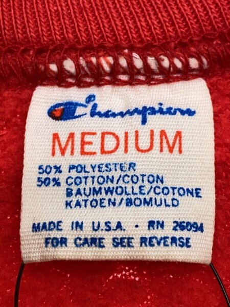 Champion / トリコ/80S/USA/スウェット/M/コットン/RED/レッド/アカ/無地 Champion(チャンピオン) / トリコ/80S/USA/スウェット/M/コットン/RED