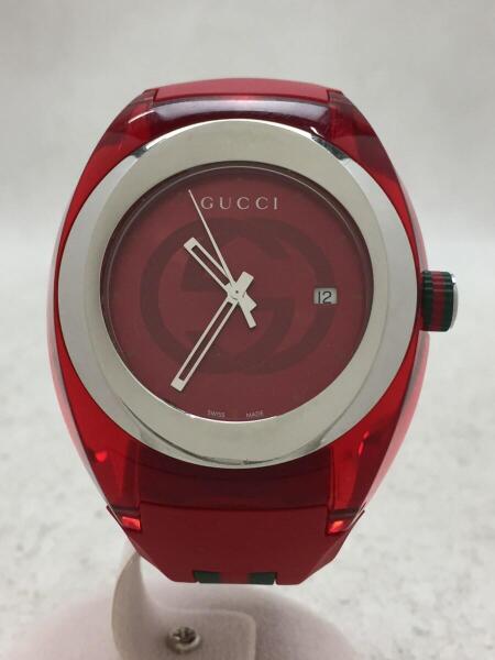 GUCCI(グッチ) / SYNC/クォーツ腕時計/アナログ/ラバー/レッド/137.1