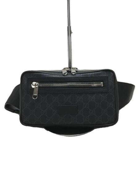 美品 グッチ ベルトバッグ ショルダーバッグ GGスプリーム PVC ブラック系 GUCCI(グッチ) / ベルトバッグ/ブラック/GGスプリームス/コーティング