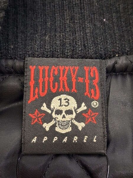 LUCKY13(ラッキーサーティーン) / スタジャン/M/ポリエステル/BLK/無地 