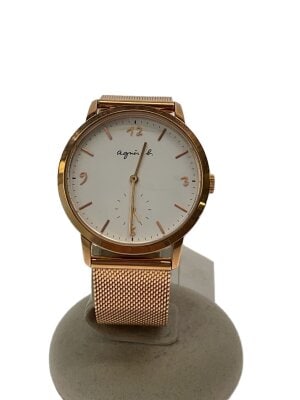 agnes b.(アニエスベー) / ソーラー腕時計/アナログ/レザー/BLK/BLK/SS