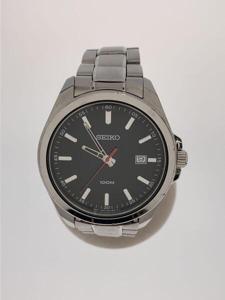 SEIKO(セイコー) / クォーツ腕時計/アナログ/ステンレス/BLK/SLV/SS 