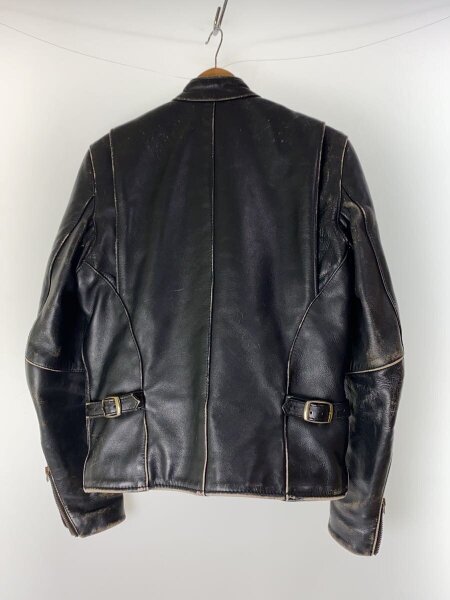 M*ム様 Vanson シングルライダース 38 短丈　2003年製 VANSON(バンソン) / シングルライダースジャケット/38/レザー/BLK/無地