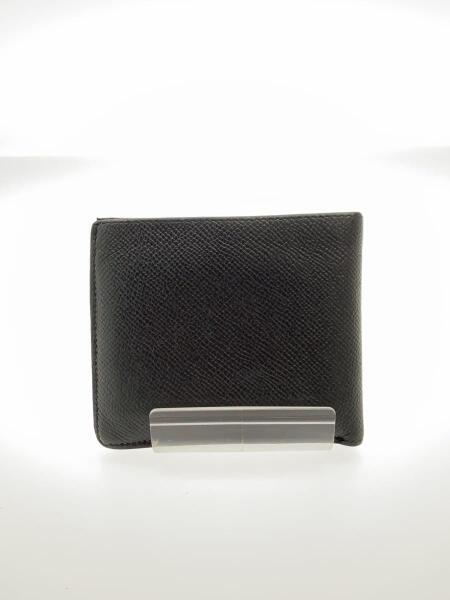HERMES ブラックレザー 二つ折り財布 HERMES(エルメス) / 2つ折り財布/レザー/ブラック/メンズ | 中古品の