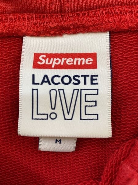 Supreme × LACOSTE / パーカー/M/コットン/RED/SH1861 Supreme(シュプリーム) / パーカー/M/コットン/RED/SH1861 | 古着の