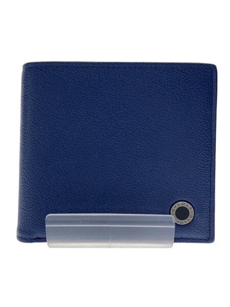 美品 BVLGARI レザー 二つ折り財布 Navy BVLGARI(ブルガリ) / 2つ折り財布/レザー/NVY/無地/メンズ | 中古品の