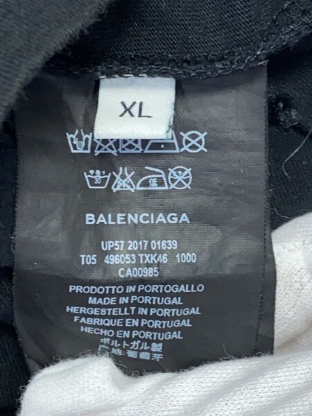BALENCIAGA(バレンシアガ) / Tシャツ/XL/コットン/BLK/UP57 2017 01639