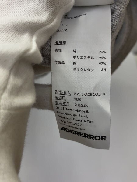 ADER ERROR(アーダーエラー) / 長袖Tシャツ/L/コットン/GRY 