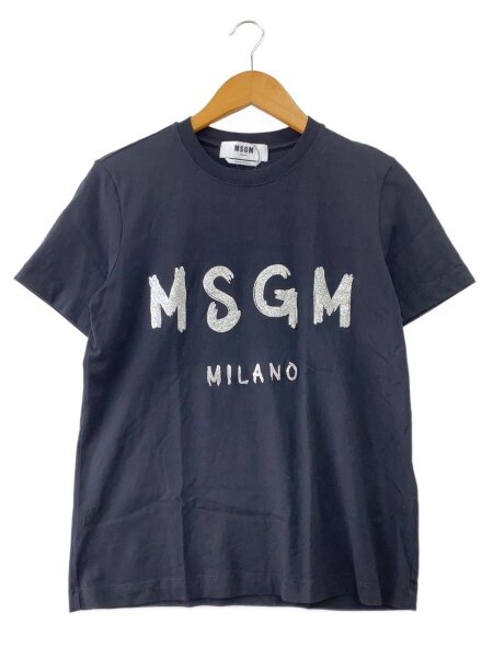 MSGM(エムエスジーエム) / GLITTER PRINT/ブラッシュロゴTシャツ 
