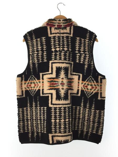 PENDLETON フリースベスト 総柄 ブラック L PENDLETON（ペンドルトン 