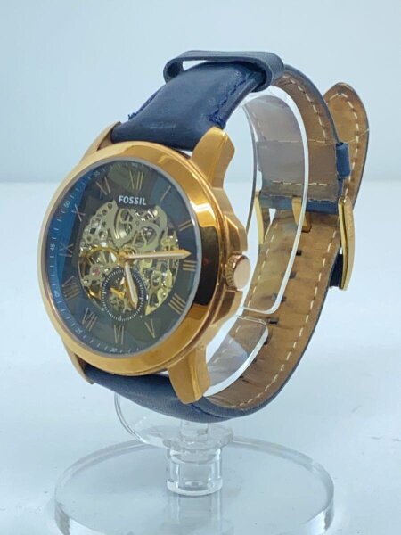 FOSSIL(フォッシル) / 自動巻腕時計/アナログ/レザー/GLD/NVY/ME3054 