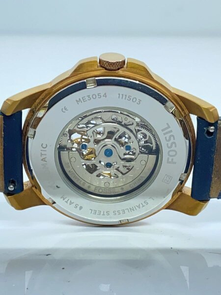 FOSSIL(フォッシル) / 自動巻腕時計/アナログ/レザー/GLD/NVY/ME3054 