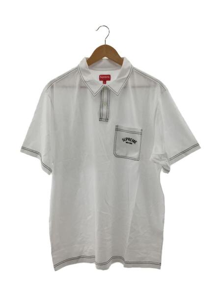 Supreme(シュプリーム) / ポロシャツ/XL/コットン/WHT/Contrast Stitch 