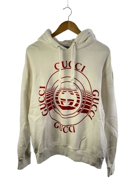 GUCCI(グッチ) / パーカー/S/コットン/WHT/レッドロゴ/615061XJCRR 