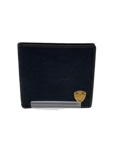 GUCCI / 2ツ折サイフ_グッチシマ/レザー/BLK/総柄/メンズ GUCCI(グッチ) / 2ツ折サイフ_グッチシマ/キャンバス/BLK/総柄/メンズ