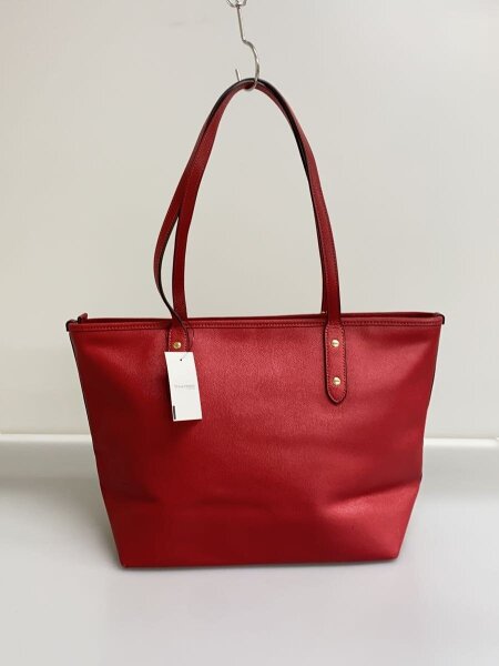 COACH(コーチ) / トートバッグ_レッド/レザー/RED/無地// | 中古品の 