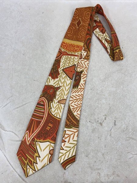 シルクタイ ファッション HERMES◇ネクタイ/シルク/ORN/総柄/メンズ