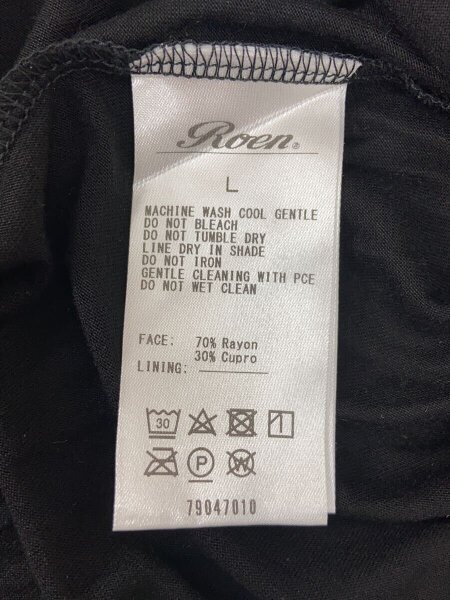 Roen(ロエン) / フロントプリント/Tシャツ/L/レーヨン/BLK/無地