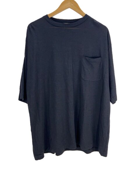 COMOLI◆25SS サマーウール 半袖T 4 BLK B01-05016 COMOLI(コモリ) / 25SS/サマーウール 半袖Tシャツ/Tシャツ/4/ウール