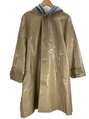 MM6 / 22ss/ナイロンフーデットロングコートコート/38/ナイロン/YLW/無地/S52AA0128 MM6(エムエムシックス) / 22ss/ナイロンフーデットロングコートコート