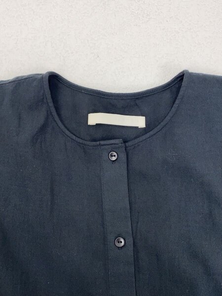 evam eva(エヴァムエヴァ) / cotton wool no collar shirt/長袖 