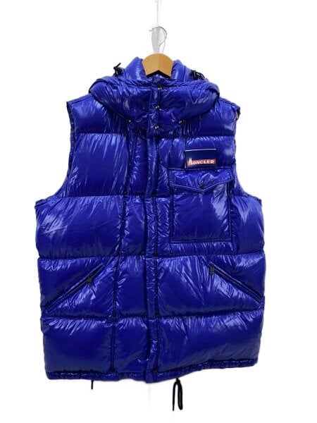 18225✨モンクレール kunzite ダウンベスト フード 切替 1 ブルー MONCLER(モンクレール) / ANCHETA/ダウンベスト/3/ナイロン/BLU