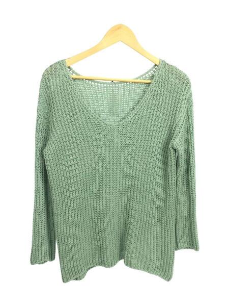 plage プラージュ ローゲージコットン グリーンのニット Plage - Plage コットンローゲージニット グリーンの通販 by オレオ