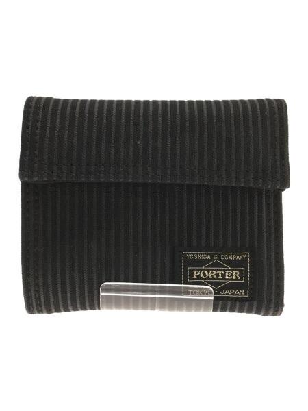 PORTER(ポーター) / 3つ折り財布/コットン/BLK/ストライプ/メンズ 