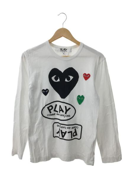 COMME des GARÇONS 長袖Tシャツ S ホワイト PLAY COMME des GARÇONS S